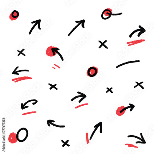 Abstract minimalistic lollipop candy illustration with red sweet and black circle