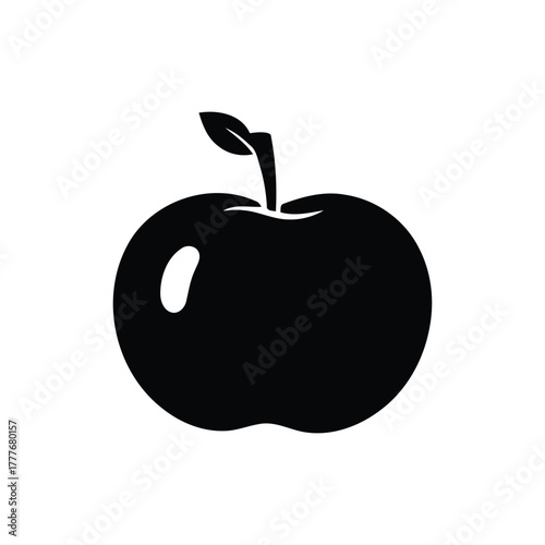 Silhouette of a fresh apple