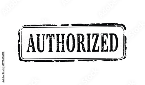 Authorized Grunge Stamp Vector Template for Verification and Official Approval