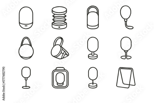 Handle strap smart case mount vector lamp height clip rechargeable icon