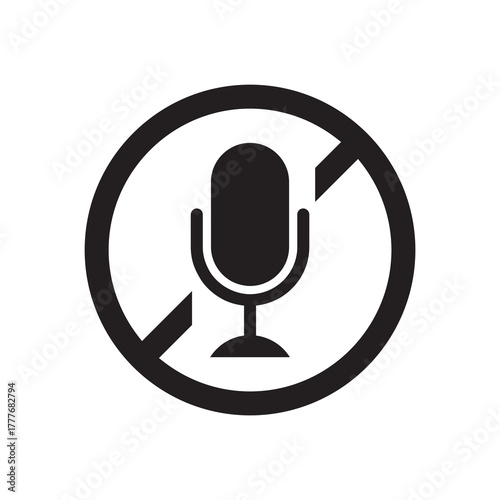 Solid Recording Prohibited Microphone No Entry Sign