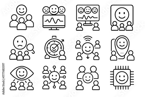 Detector vector chip groups icon crowd tracker social emotion network