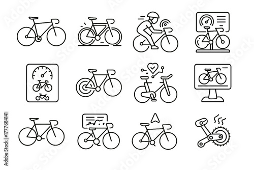 Dashboard bike sensors frame lightweight smart holographic racing connected vector icon