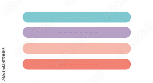 Minimalist design elements showcasing a modern user interface template with rounded rectangular bars for versatile application