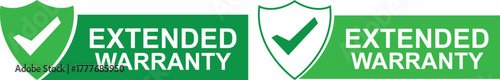 Extended Warranty Checkmark Shield Icons for Product Safety and Guarantee