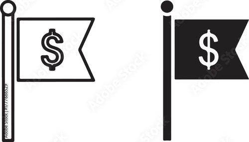 flag dollar sign vector icon