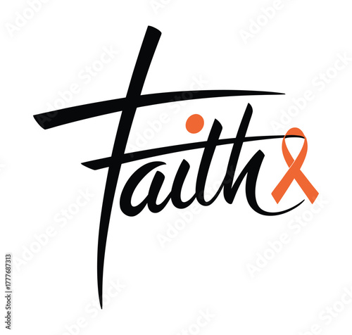 Faith Leukemia Awareness Ribbon Design