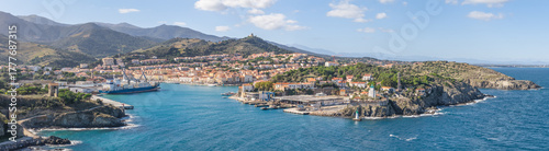 Grand panoramique de Port Vendres (66660) dans les pyrénées orientales en Occitanie (France)