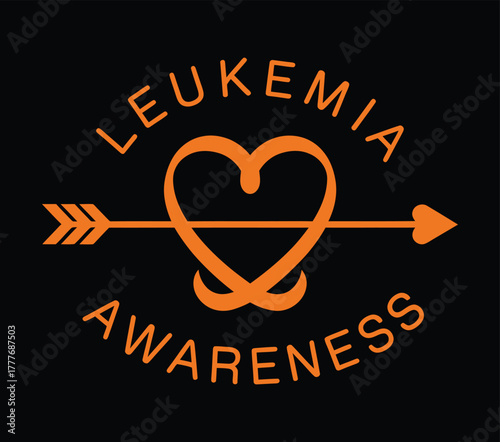 Leukemia Heart Arrow Awareness Design