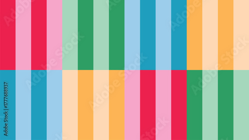 Colorful retro rainbow stripe geometric seamless vector pattern