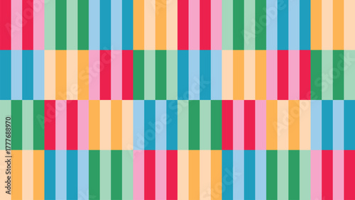 Colorful retro rainbow stripe geometric seamless vector pattern