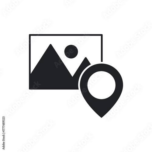 Solid Photo Image Location GPS Pin Filled Icon