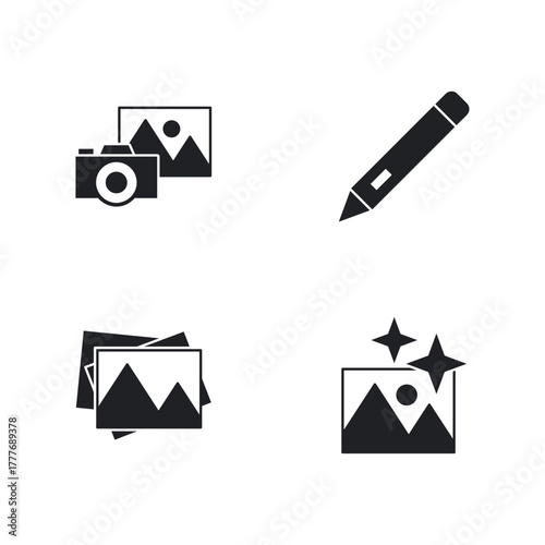 Solid Creative Image Editing and Enhancement Icon Set
