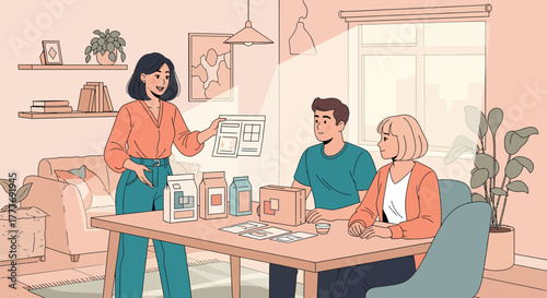 Brand Packaging Design Meeting With Presentation For Family Business