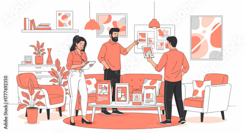 Creative Team Developing Brand Strategy In A Modern Living Room