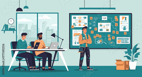 Creative Team Discussing User Experience Strategy In Modern Office