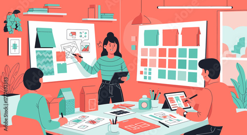 Creative Teamwork Collaboration Session For Visual Content Strategy Concept