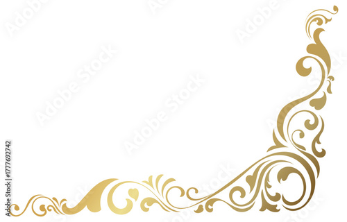 Vintage corner gold scroll line, creativity, pattern design, graphic elements