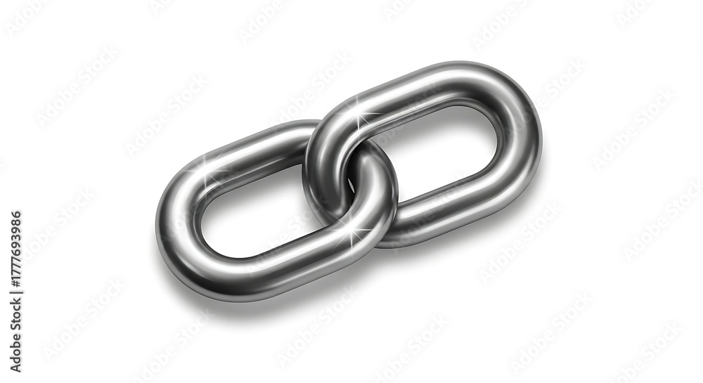 Obraz premium silver chain with two links 