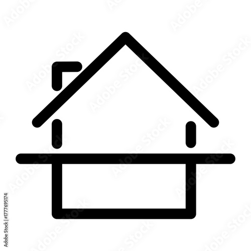 Horizontal scan lines crossing through the house body. AR VR real estate visualization