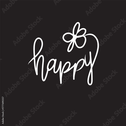 happy lettering. vector illustration