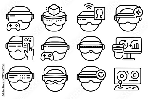 Vector ar predictive interactive icon floating interface wearable holographic connected entertainment