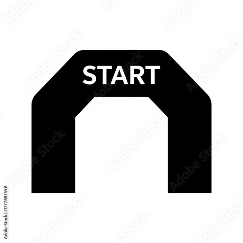 Black Start Race Archway Symbol on White Background