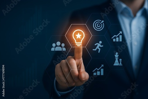 Wallpaper Mural high-tech, digital business environment where strategic concepts are managed via an interactive interface. Torontodigital.ca