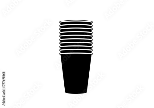 Biodegradable cups stacked, eco-friendly concept, minimalistic design