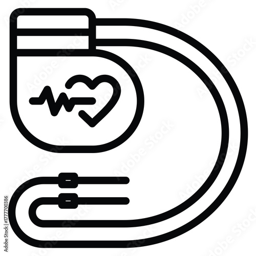 Pacemaker Icon Line Vector Illustration