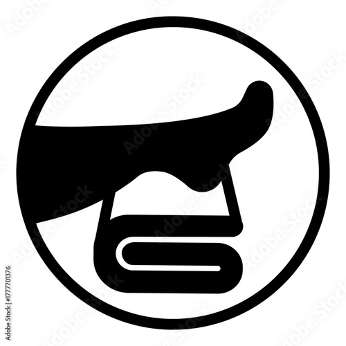 Leg on towel solid icon, spa massage concept. Vector graphics. Towel with woman leg, foot therapy bubble sign on white background, style icon mobile or web design.