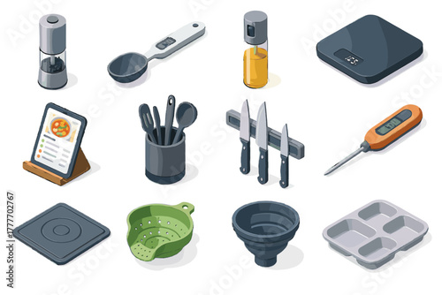 Knife vector measuring magnetic scale icon smart funnel icons kitchen portion tray