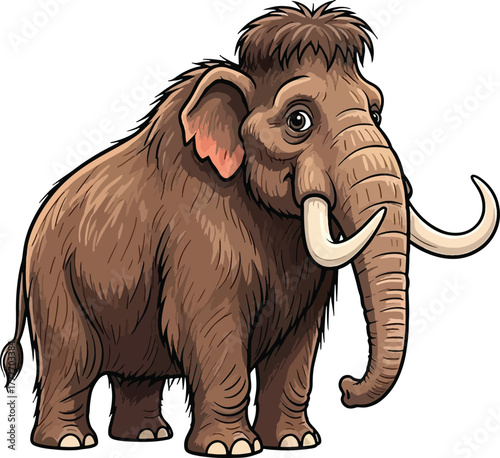 A Distressed Mammoth vector cartoon illustration