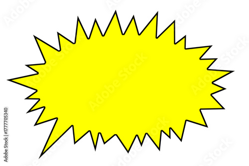 yellow spiky comic speech bubble for cartoon explosion or scream