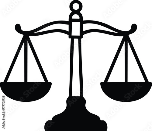 Scales of justice, a symbol of fairness, equality, and the legal system, representing balance