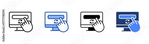 Subscription icon set multiple style collection