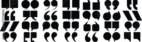 Quotation Marks and Speech Bubble Icons Collection