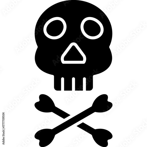 Skull And Bones Icon Vector Element
