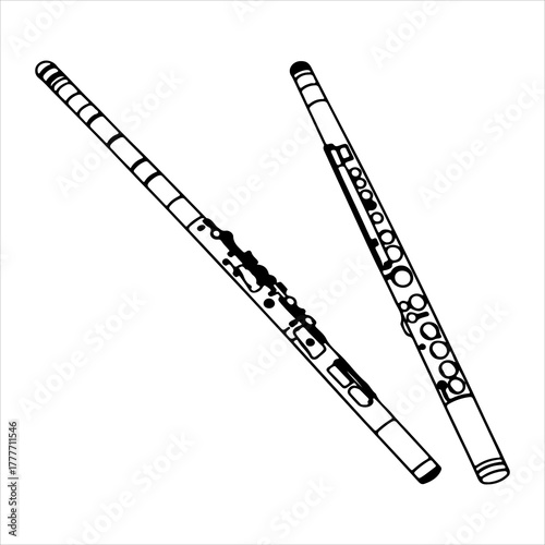 Acoustic Heritage Flute Solo Instrument, Featuring Polished Wooden Design and Timeless Craftsmanship for Orchestra Music and Sound Artistry.