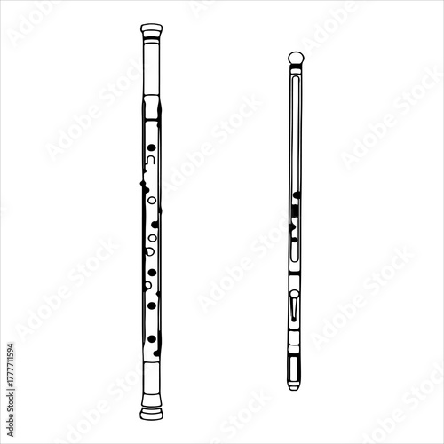 A Polished Wooden Flute Instrument, Showcasing Acoustic Craftsmanship and Timeless Orchestra Sound for Classic Music Heritage and Artistry.