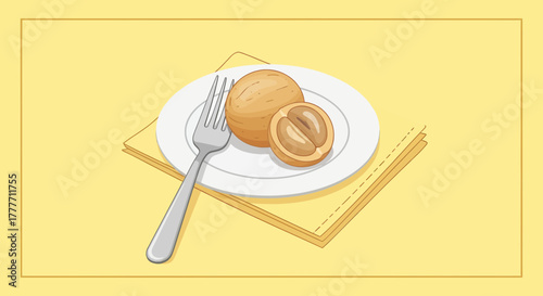 Illustration Of Exotic Fruit Displayed Elegantly On A Plate For Culinary Content