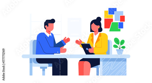 Interview Process: Business Meeting Between Two Individuals Discussing Business Ventures