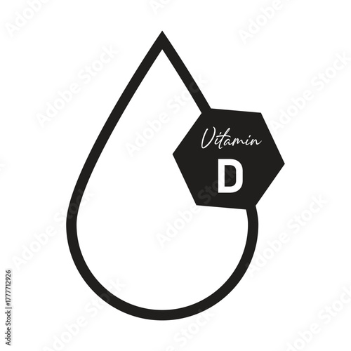 Vitamin D vector icon. Vector icon for health. Icon vitamin pill.