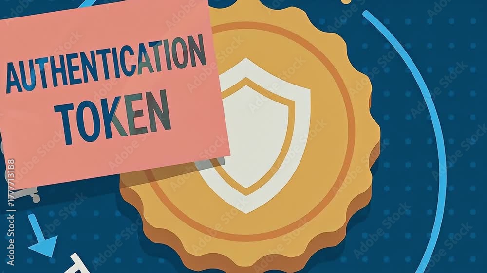Authentication token security shield badge user access login verify ...