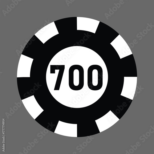 Poker chips icons vector set. Casino poker chip symbol. Gamble graphic elements collection. Gambling coins, tokens with card signs, poker chips.