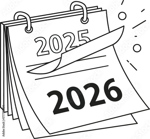 Calendar flipping from 2025 to 2026 showing the passage of time and new year ahead