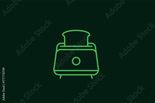 toaster illustration in flat style design. Vector illustration.	
