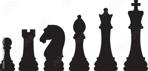 Chess piece icon silhouette vector illustration