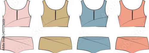 Fashionable bikini set illustration for apparel design and style inspiration