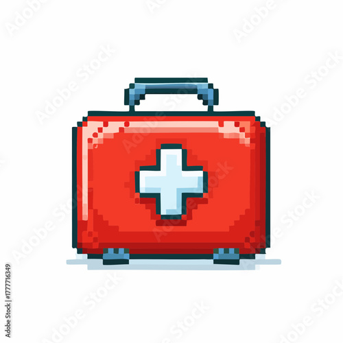 Pixel Art First Aid Kit Emergency Icon